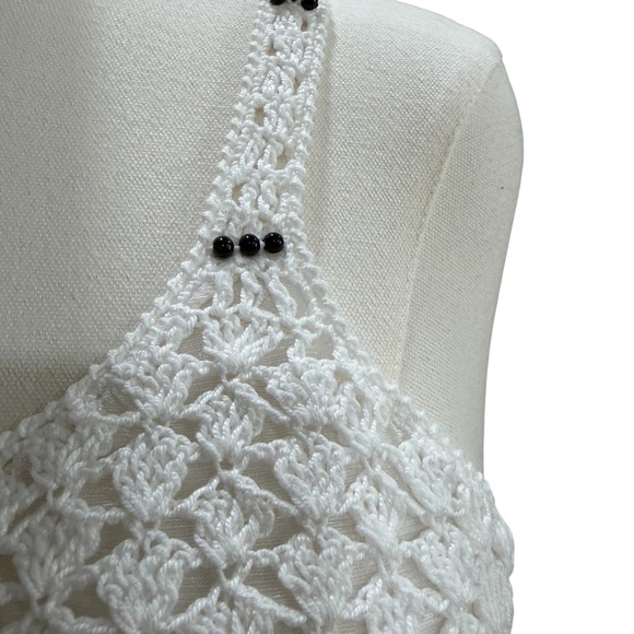 Crochet Bralette Crop Top Boho Festival Cottagecore Lined Cotton NWT Medium Chic - Picture 7 of 10